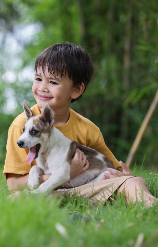 Child and his pet